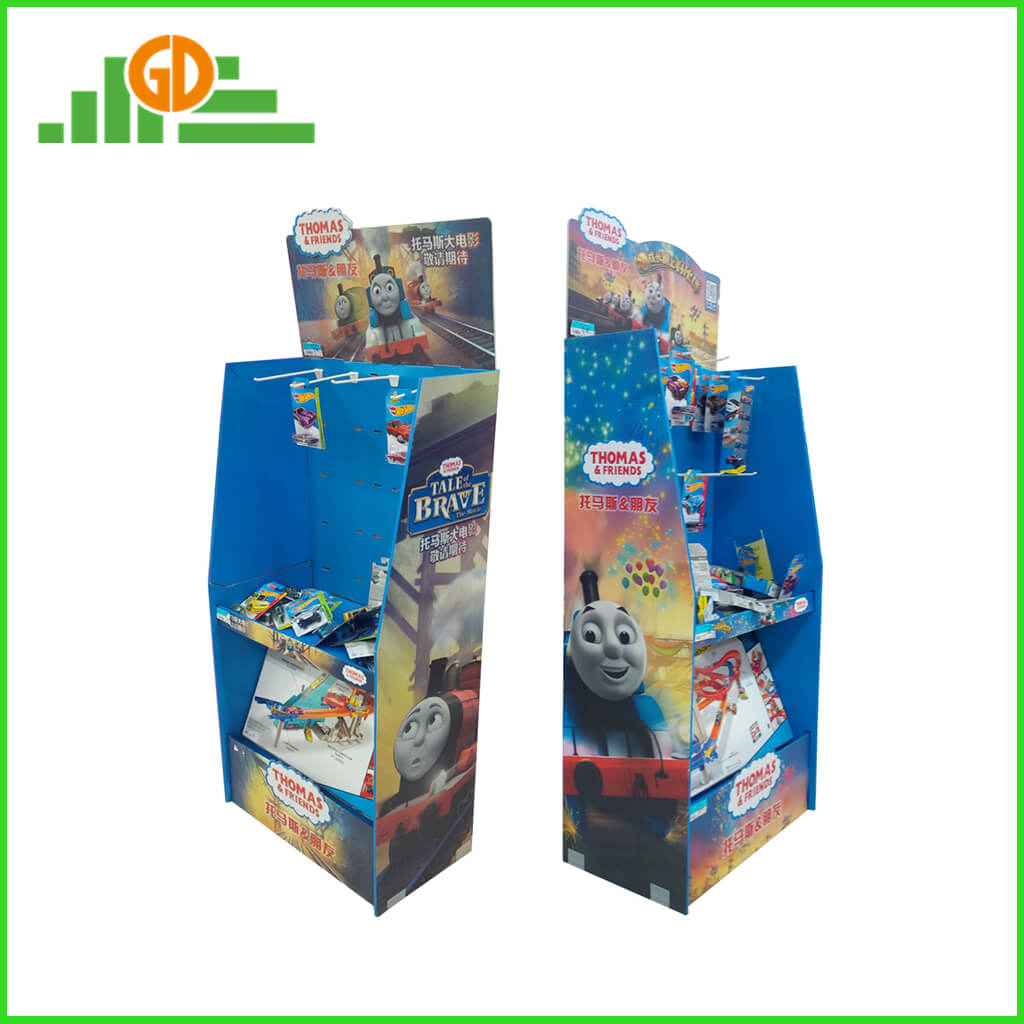 peg hook cardboard displays with shelf for toys