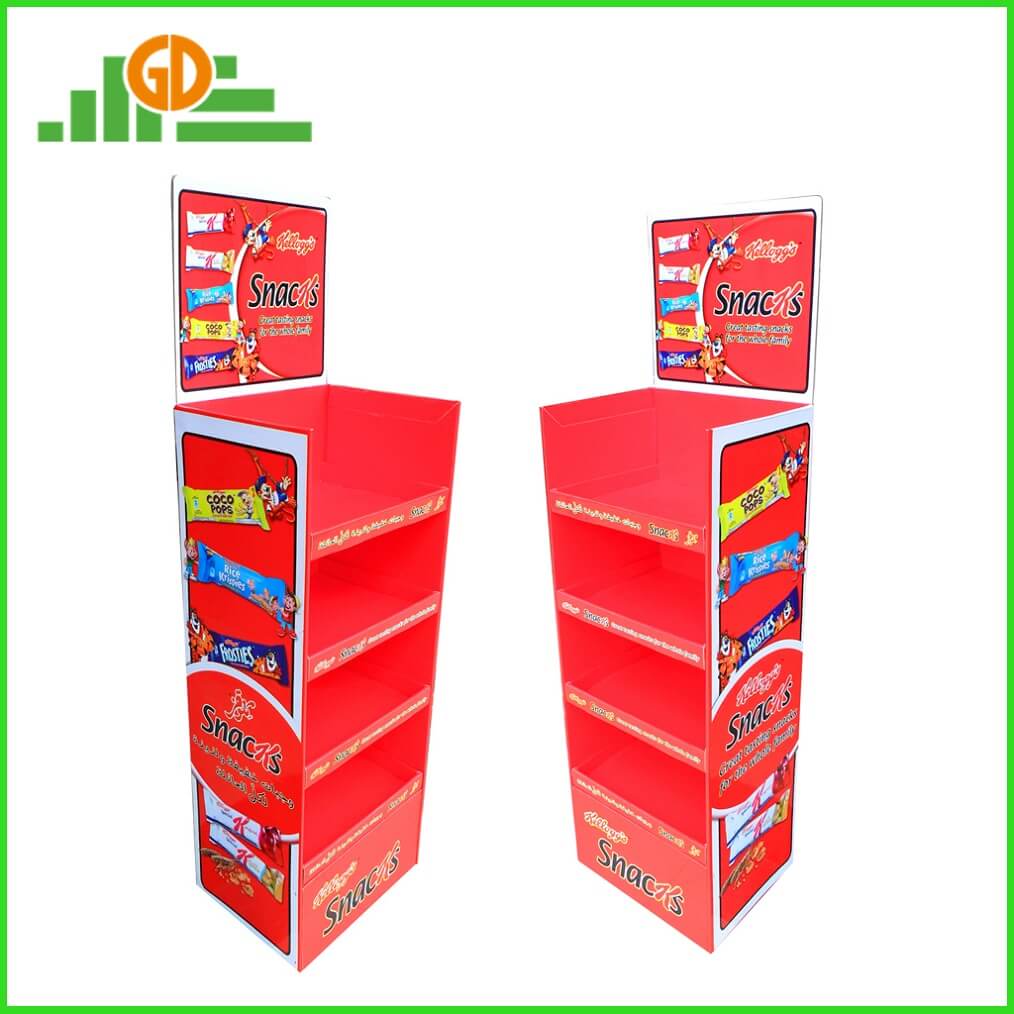 Snacks retail POS cardboard display shelf