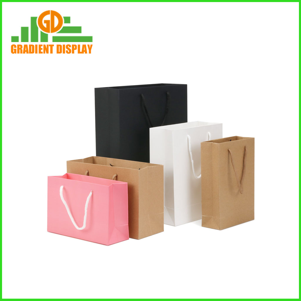 Custom Ivory Board Bag Logo Printed Gift Paper Bags White Card Paper Bag with Silk Handle for Boutique Shoes Watches