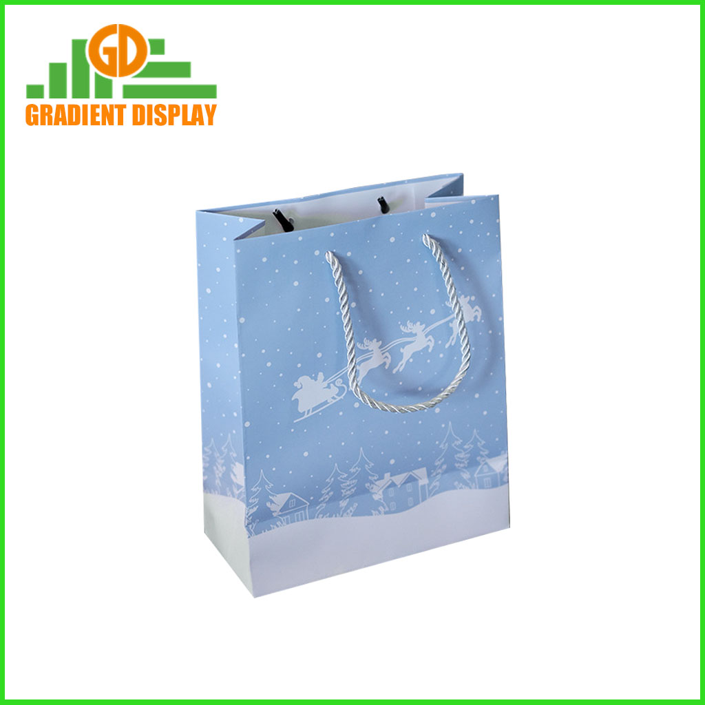 Custom Christmas Paper Bag Christmas Gift Packaging Whiteboard Bag Wholesale Christmas Shopping Bags with Handle