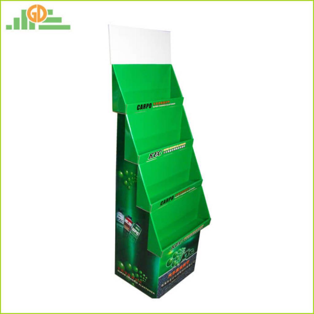 Exhibidor portátil de pisos de cartón POP para revistas, supermercados y supermercados, extraíble y plegable....