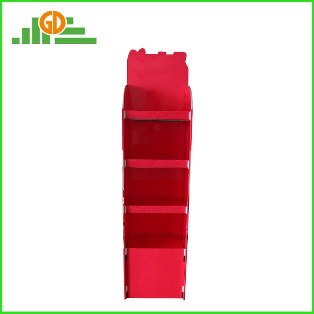 Easy assemble cardboard floor display with slide lock