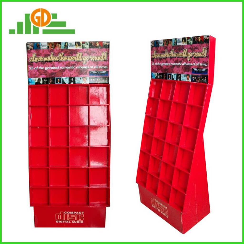 CMYK printing cardboard floor display unit for products promotion