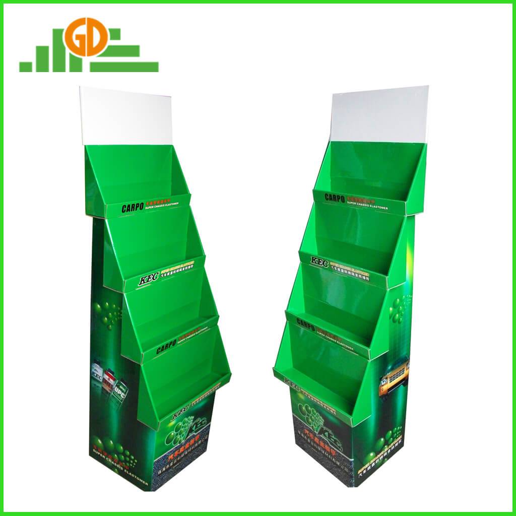 full color printing T-Shape battery Cardboard Paper Tray Shelf Display Rack