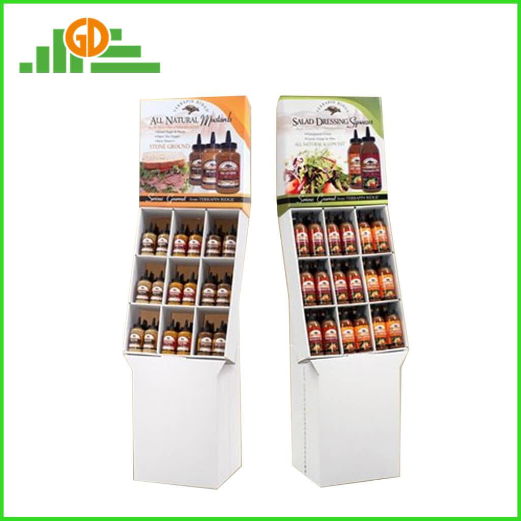 Supermarket POS Corrugated Paper Tray Display Shelf for Bottle Products