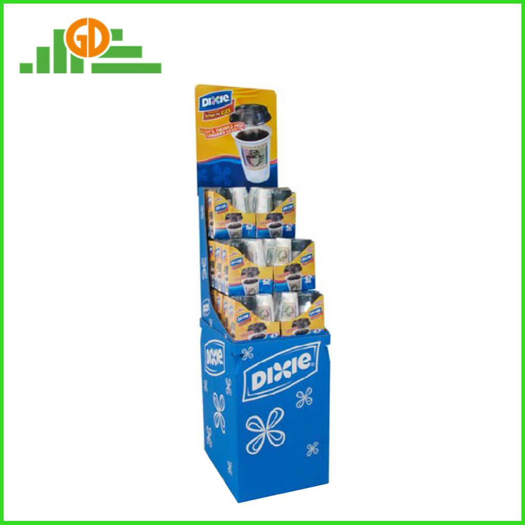 Paper Cup Pos Display Stand For Supermarket Retail