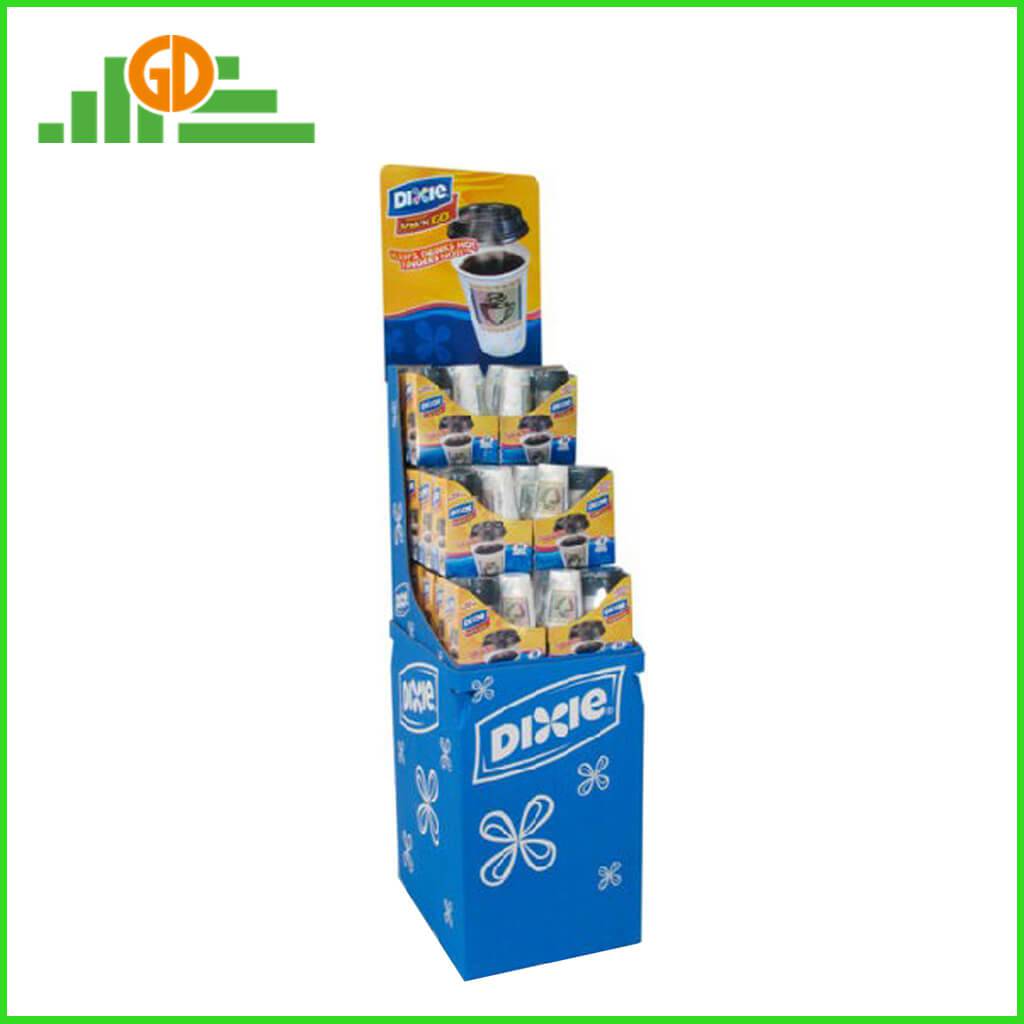 Paper cup POS display stand for Supermarket retail