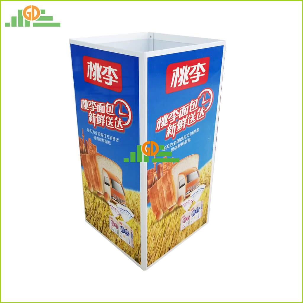 Eco-Friendly pp corrugated hollow sheet food dump bin display stand