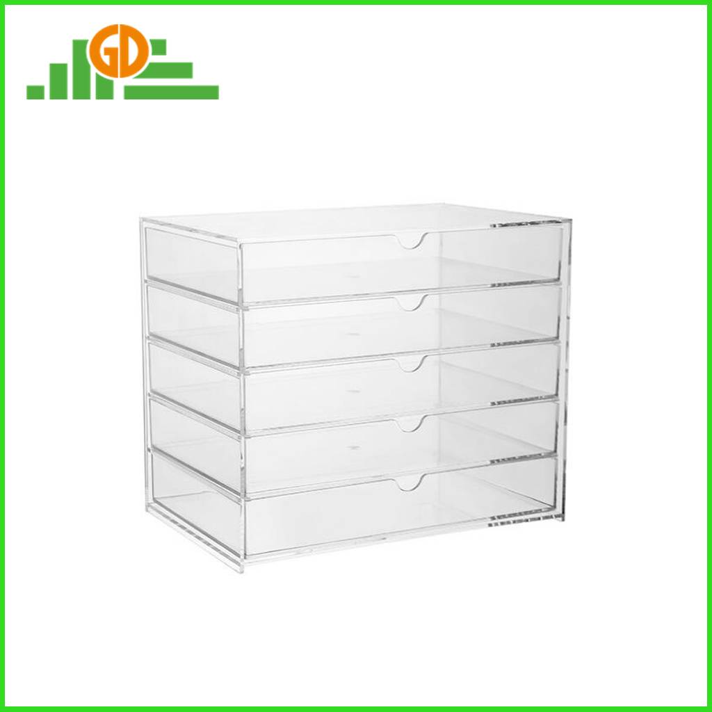 Caja de almacenamiento de acrílico modificada para requisitos particulares del soporte de exhibición del escritorio del estante de exhibición del plexiglás para la joyería