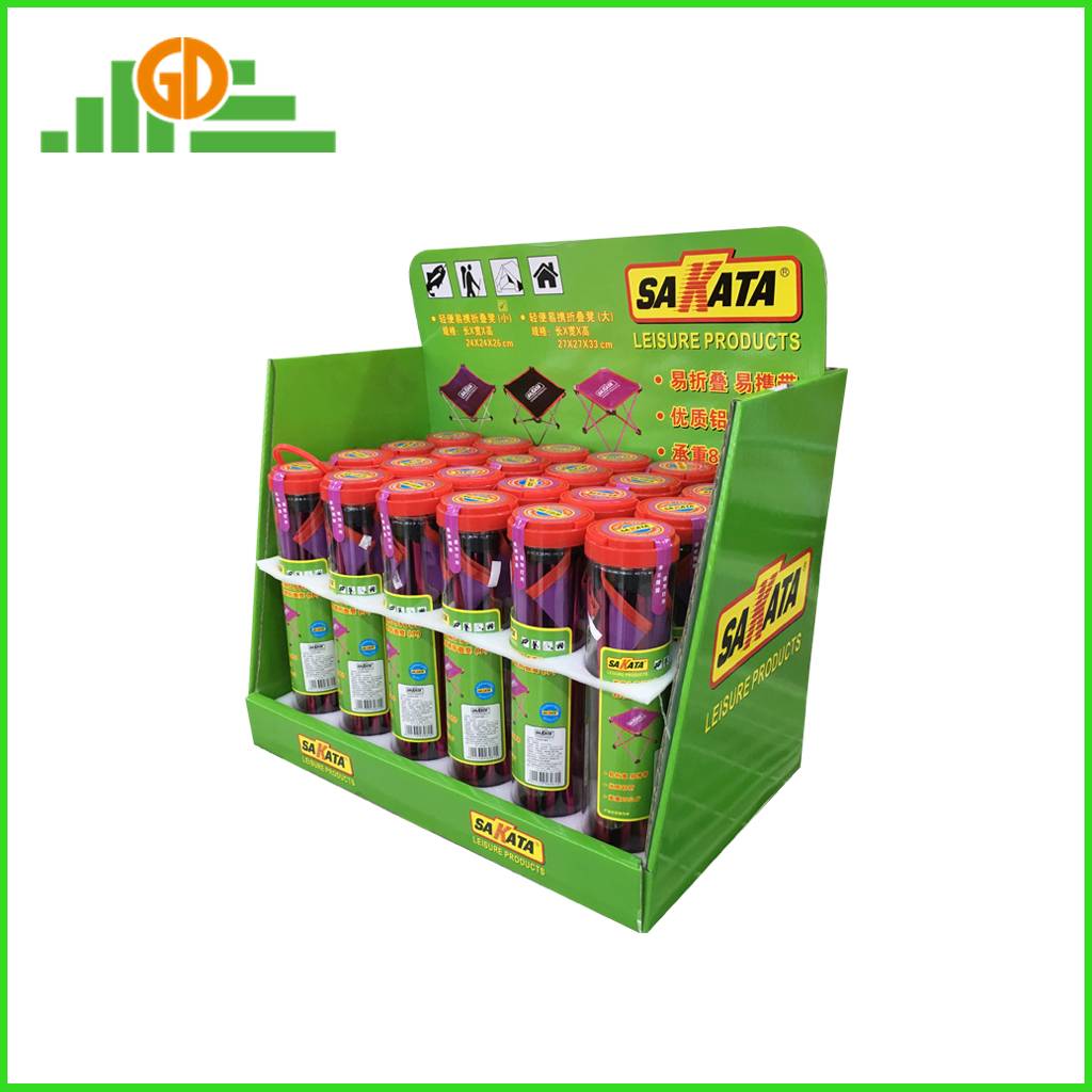 POP Cardboard table display counter display for portable fold-away seat in Supermarket