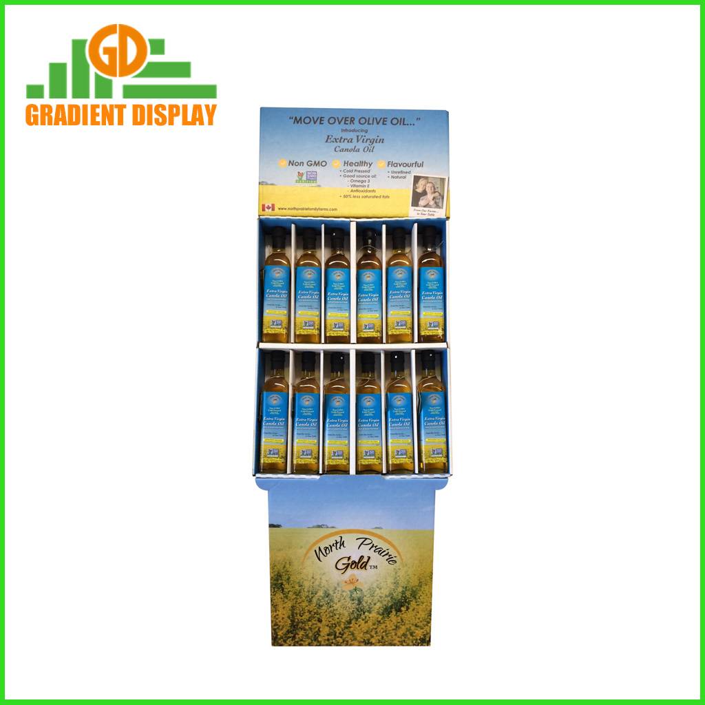 Custom cardboard display stand for bottle oil product