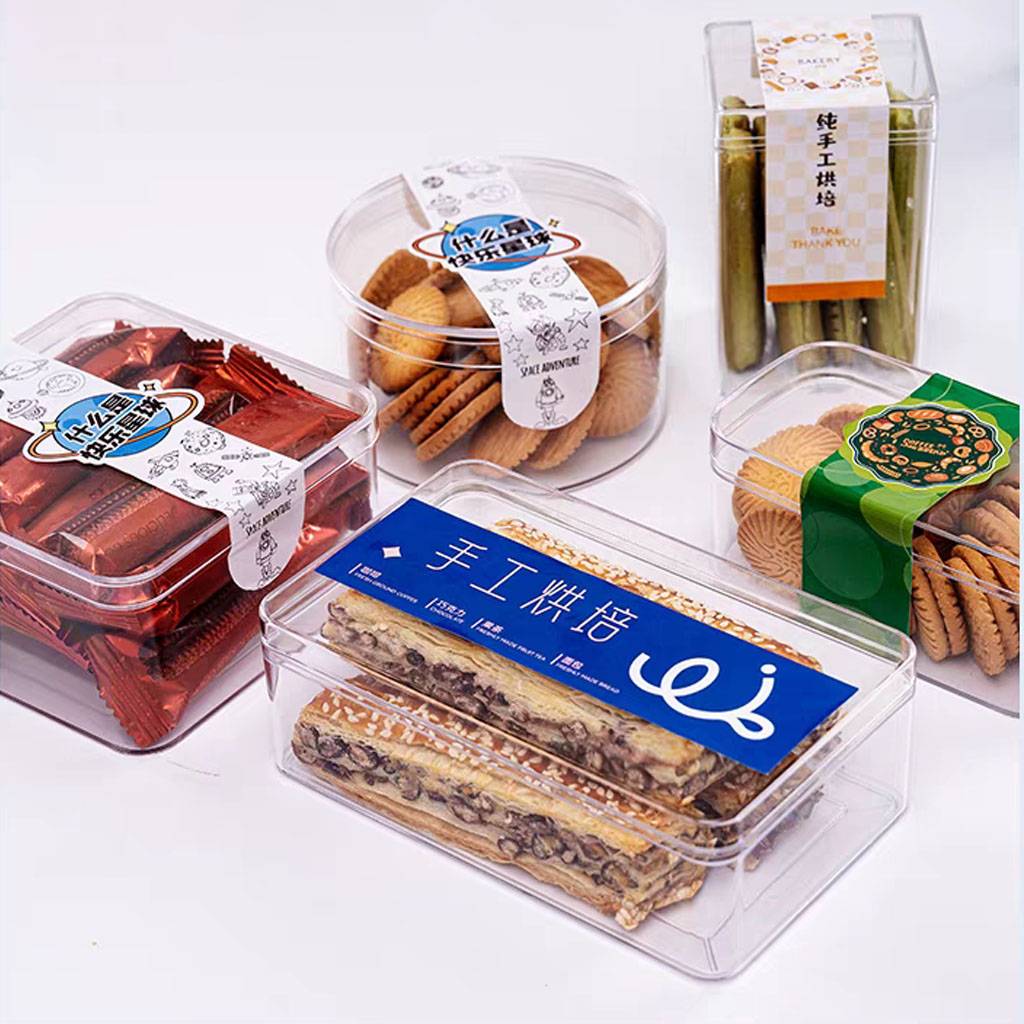 Transparent Biscuit Box Durable Using Clear Rectangle Pastry Box Plastic Tiramisu Dessert Cake Box