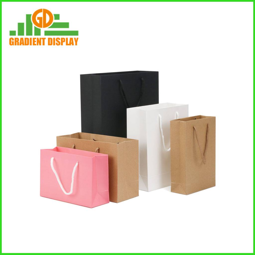 Custom Ivory Board Bag Logo Printed Gift Paper Bags White Card Paper Bag with Silk Handle for Boutique Shoes Watches