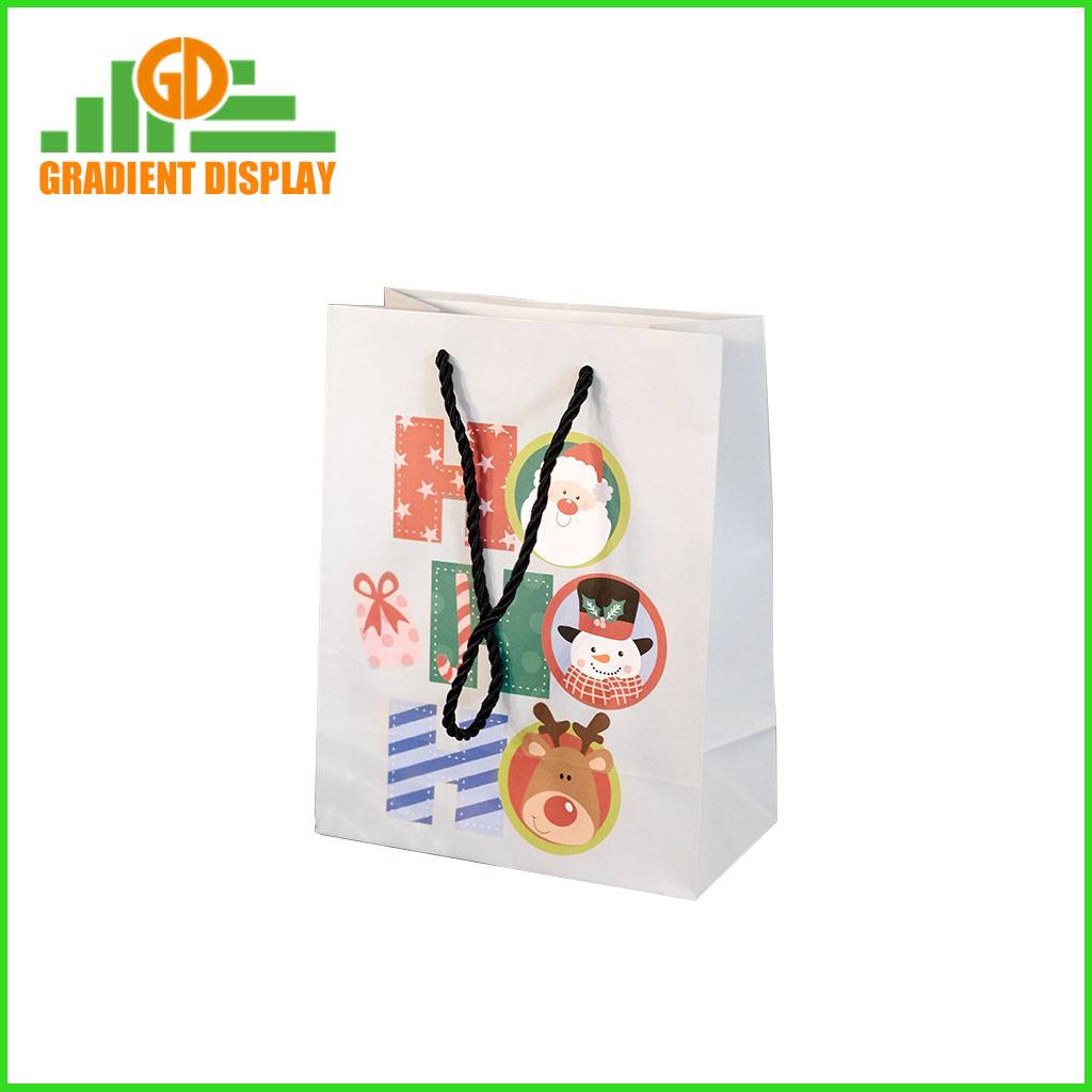 Custom Christmas Paper Bag Christmas Gift Packaging Whiteboard Bag Wholesale Christmas Shopping Bags with Handle