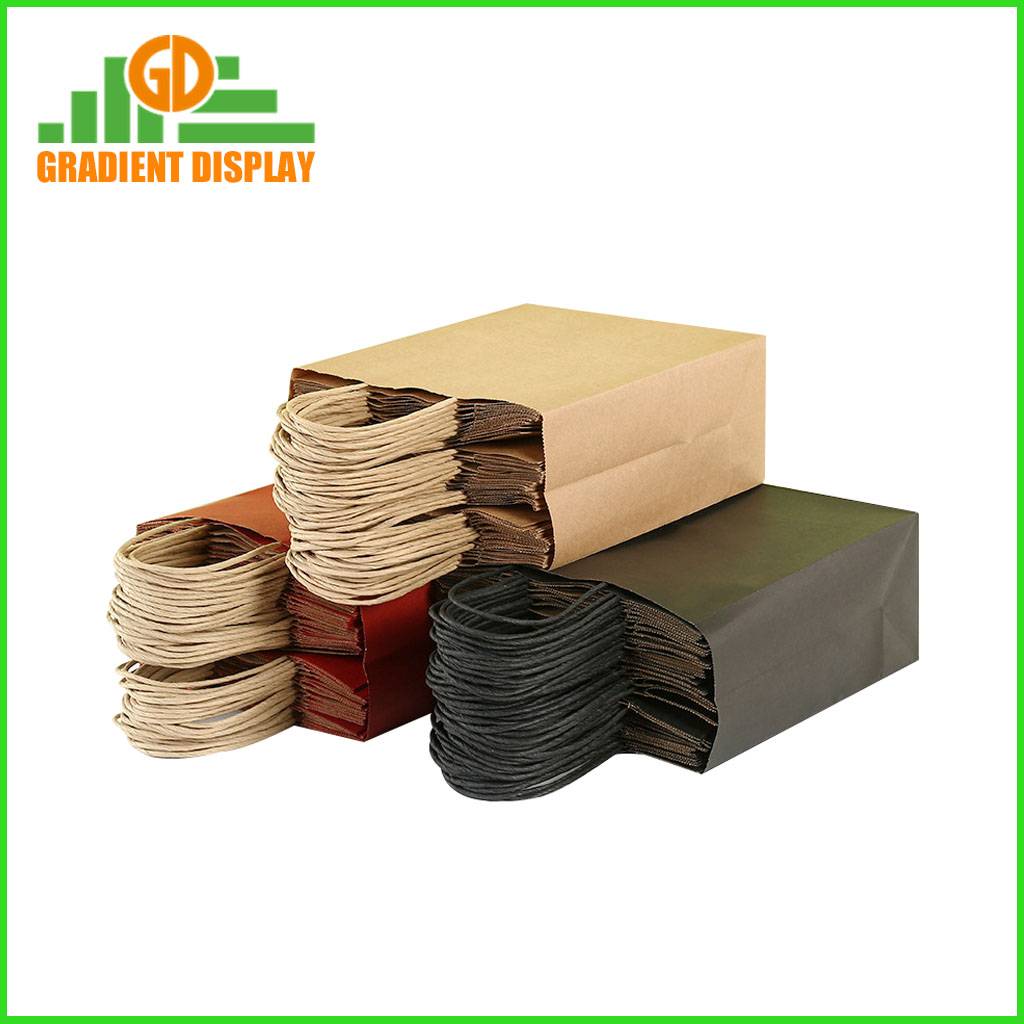 Eco-friendly Custom Logo Print Kraft Paper Bag Gift Packaging Bag with Handle
