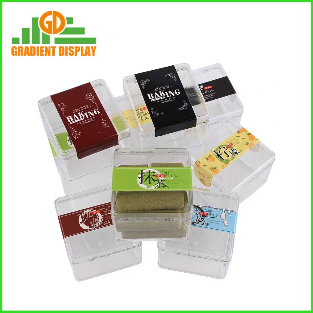 High Quality Durable Transparent Box Plastic Rectangular Pastry Box Sweet Tiramisu Dessert Box Packaging Container