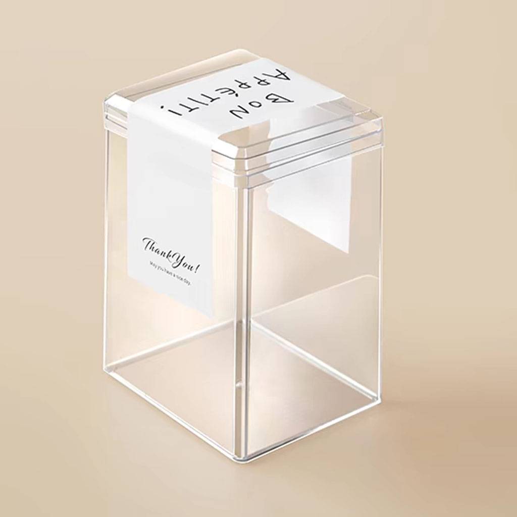 Transparent Biscuit Box Durable Using Clear Rectangle Pastry Box Plastic Tiramisu Dessert Cake Box
