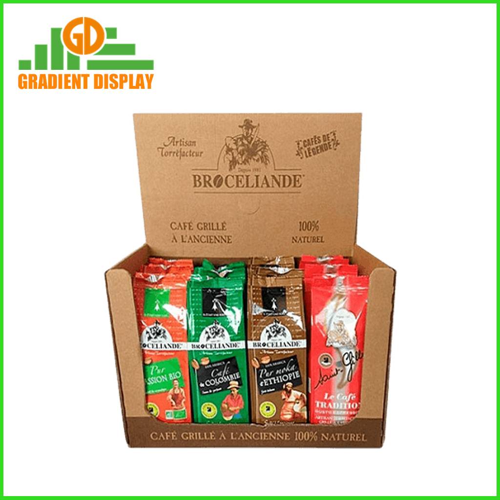 Custom Logo Cardboard Counter Display Boxes for Candy Snack Energy Bar Chocolate Bar Box