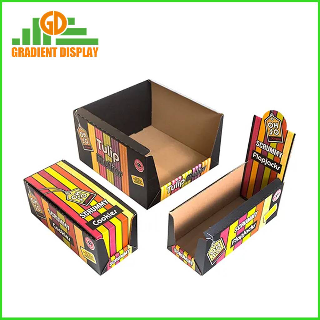 Custom Logo Corrugated Shipping Countertop Food Candy PDQ Tear Away Display Box