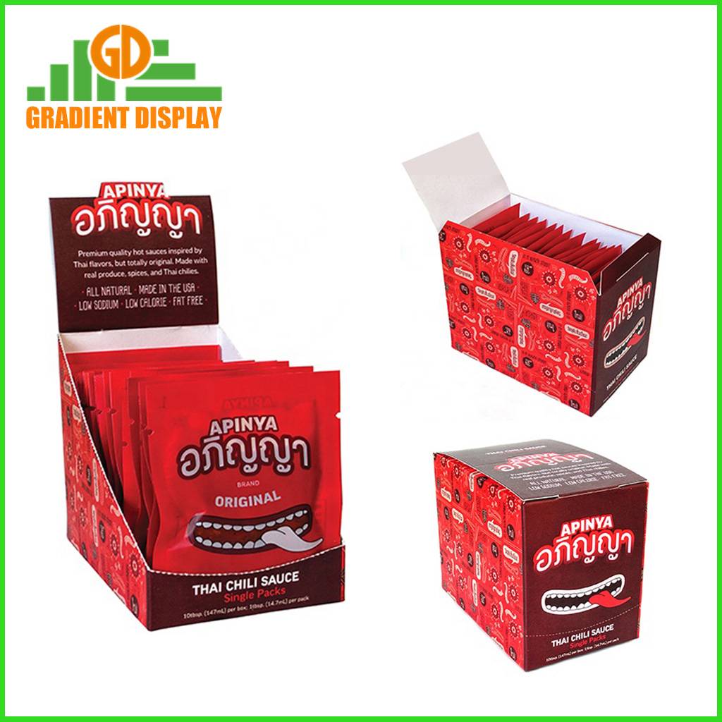 Custom Merchandising Cardboard Tear Off Display Box for Snacks Chocolates with Header