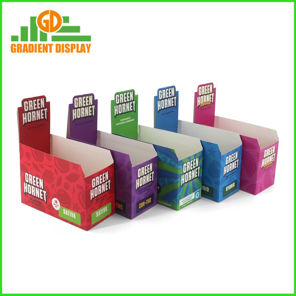 Custom Merchandising Cardboard Tear Off Display Box for Snacks Chocolates with Header
