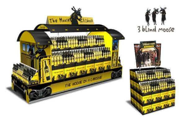 Train shape drink/beverage cardboard pallet display